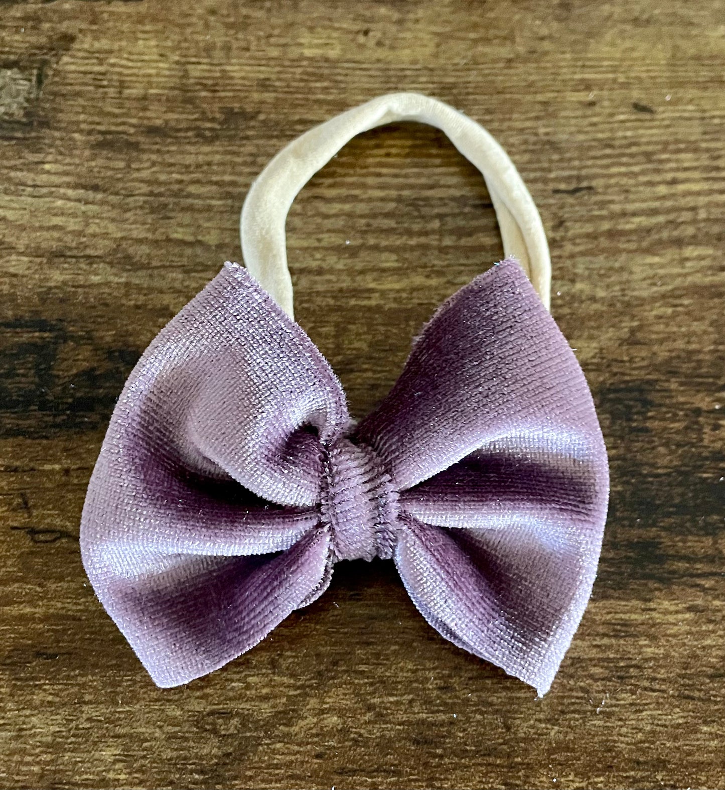 Lavender Velvet Newborn Bow