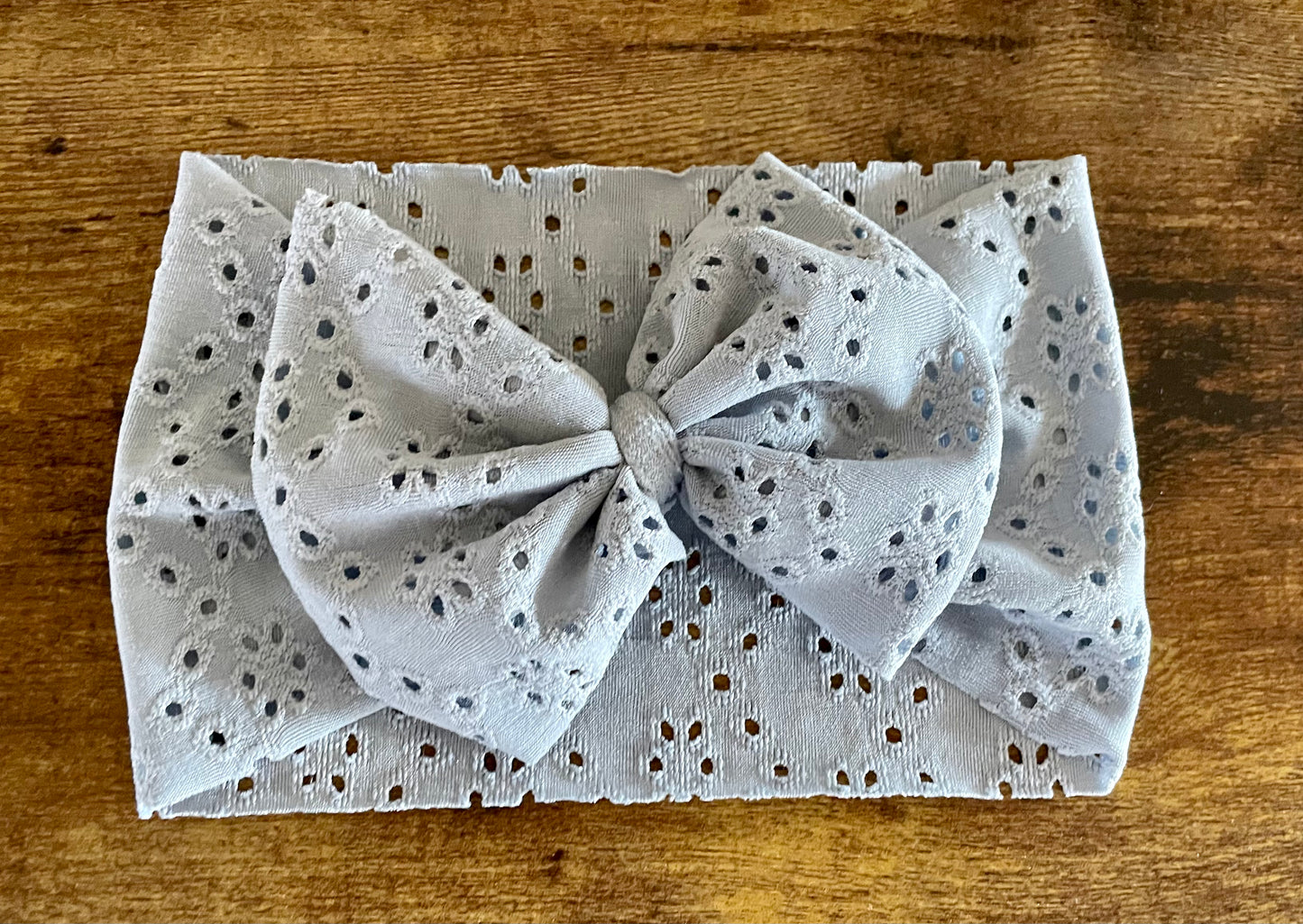 Stone Blue Eyelet Head Wrap
