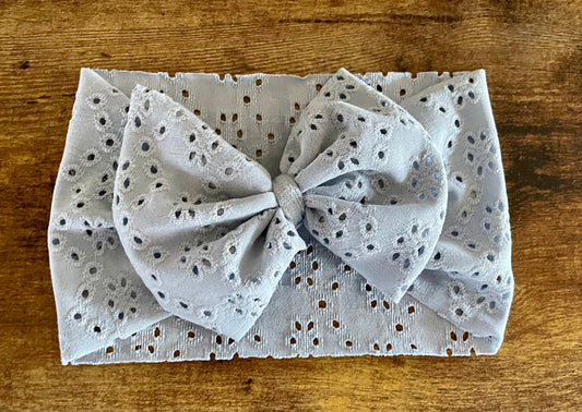 Stone Blue Eyelet Head Wrap