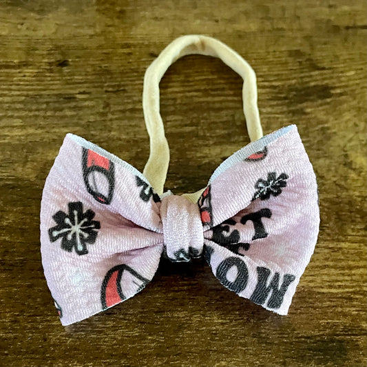 Candy Cane Snow Newborn Bow