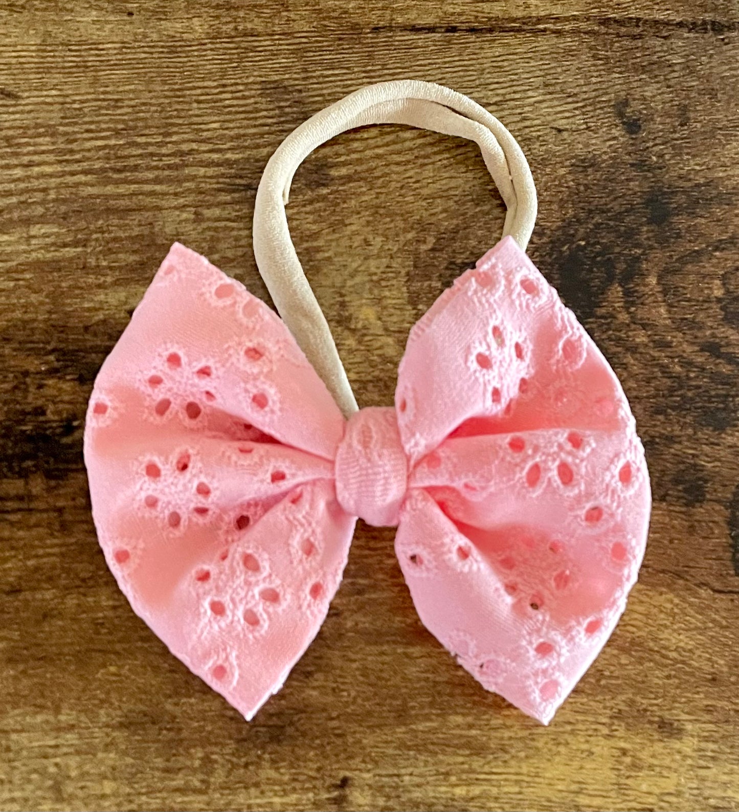 Pink Eyelet Bow