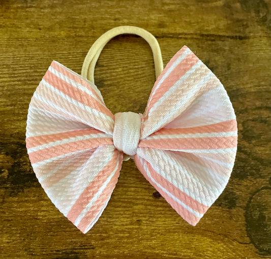 Peach Stripes Bow