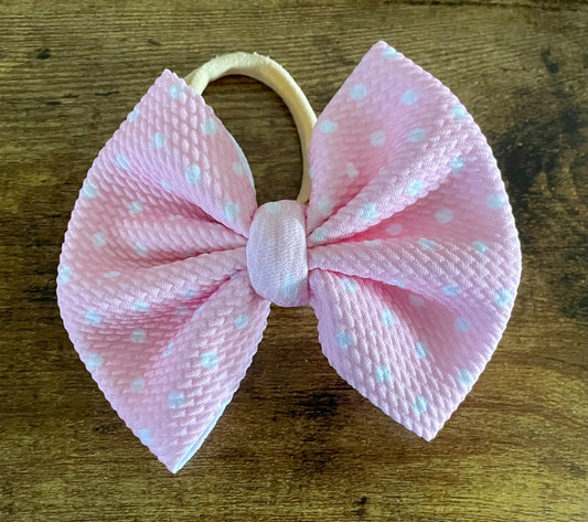 Pink & White Polka Dots Big Bow