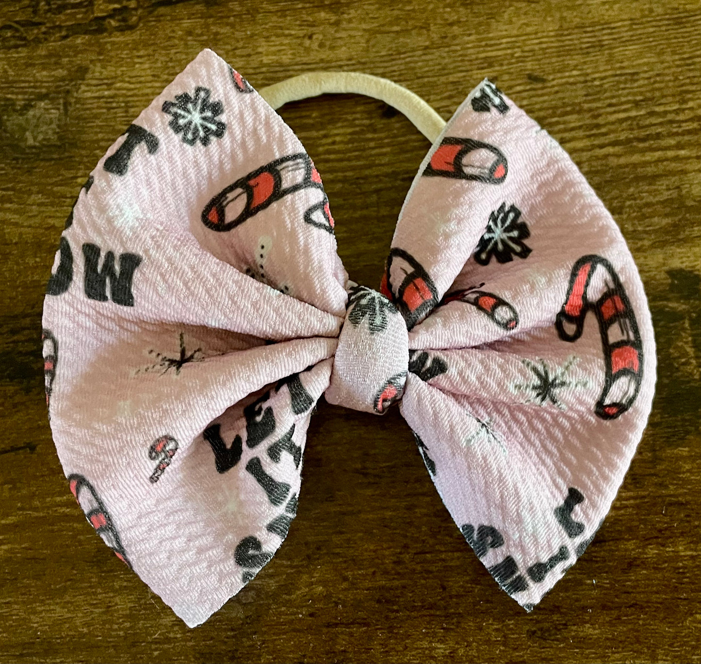 Candy Cane Snow Big Bow
