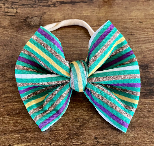 Mardi Gras Stripes Bow