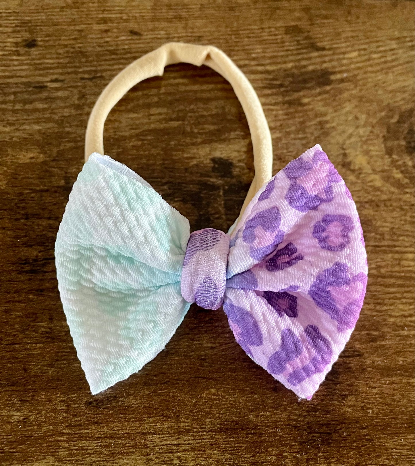 Pastel Cheetah Newborn Bow