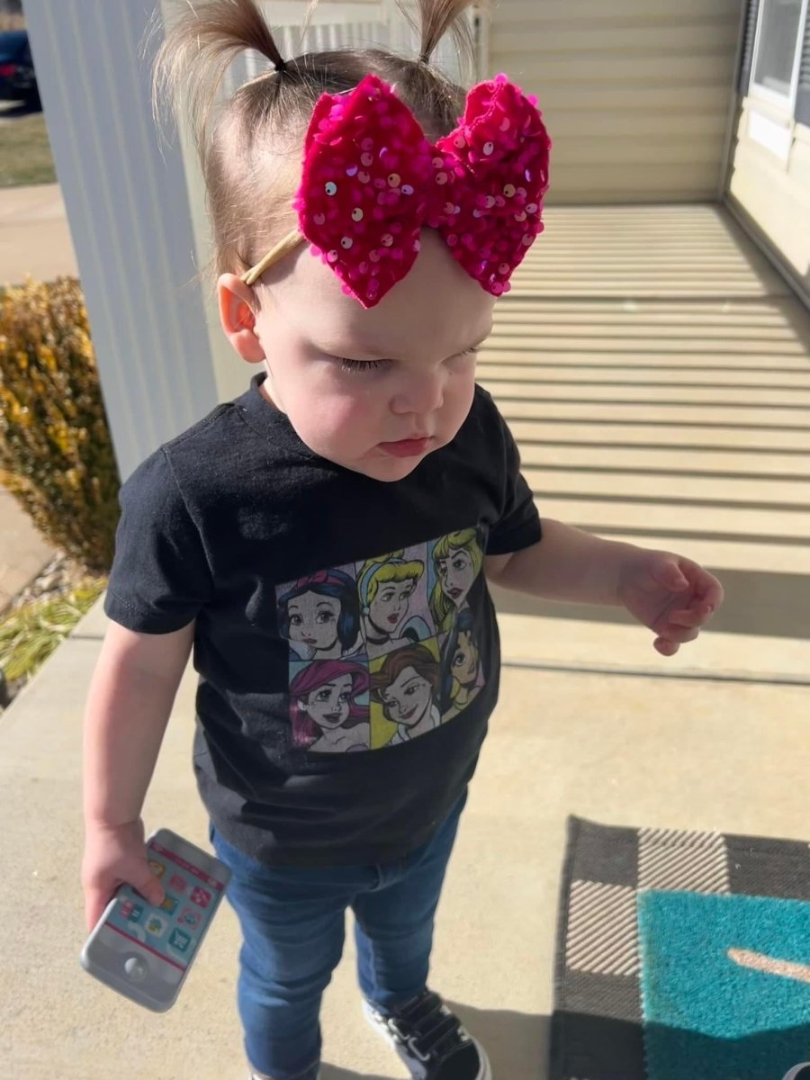 Magenta Sequin Velvet Bow - EmZo Bowsbow