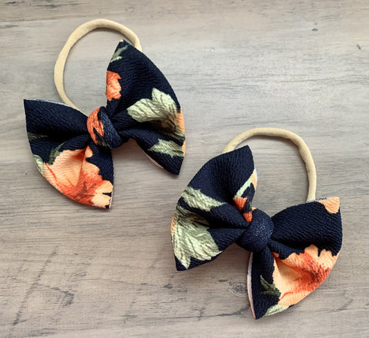 Midnight Floral Bow - EmZo Bows