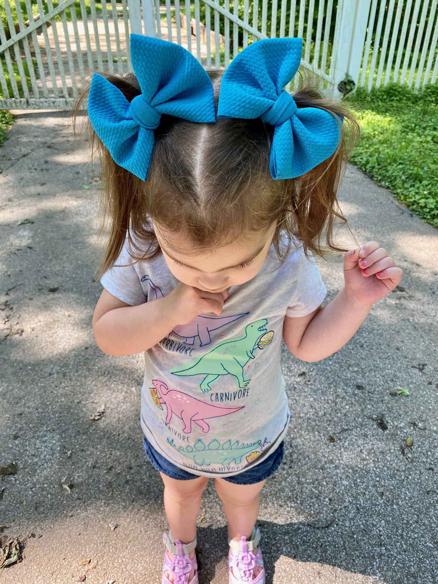 Neon Blue Bow - EmZo Bows
