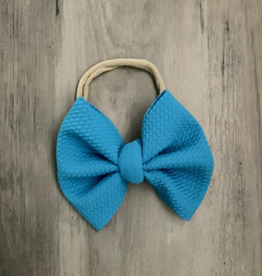 Neon Blue Bow - EmZo Bows