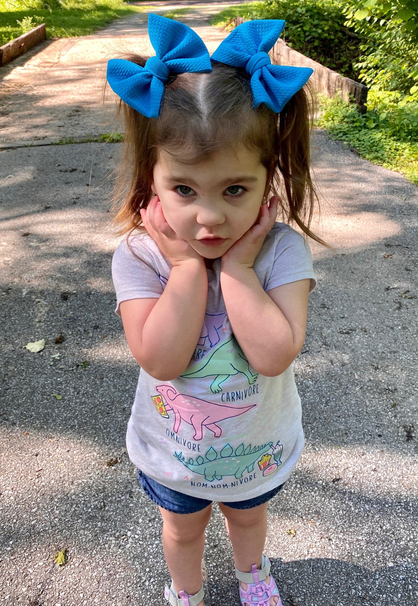 Neon Blue Bow - EmZo Bows