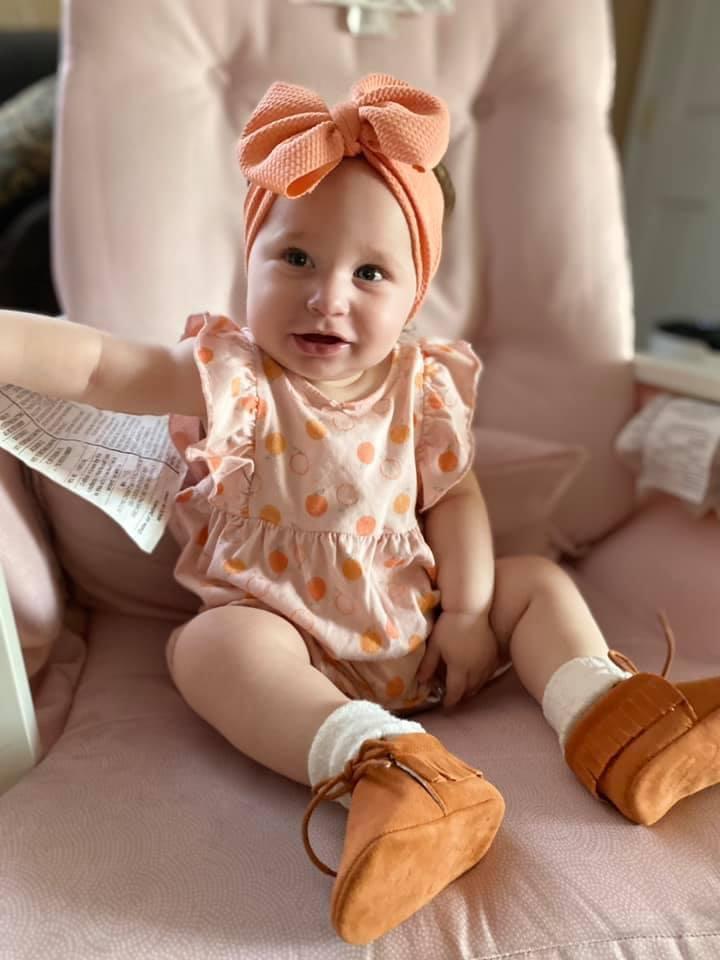 Peach Petals Head Wrap - EmZo BowsHead wrap