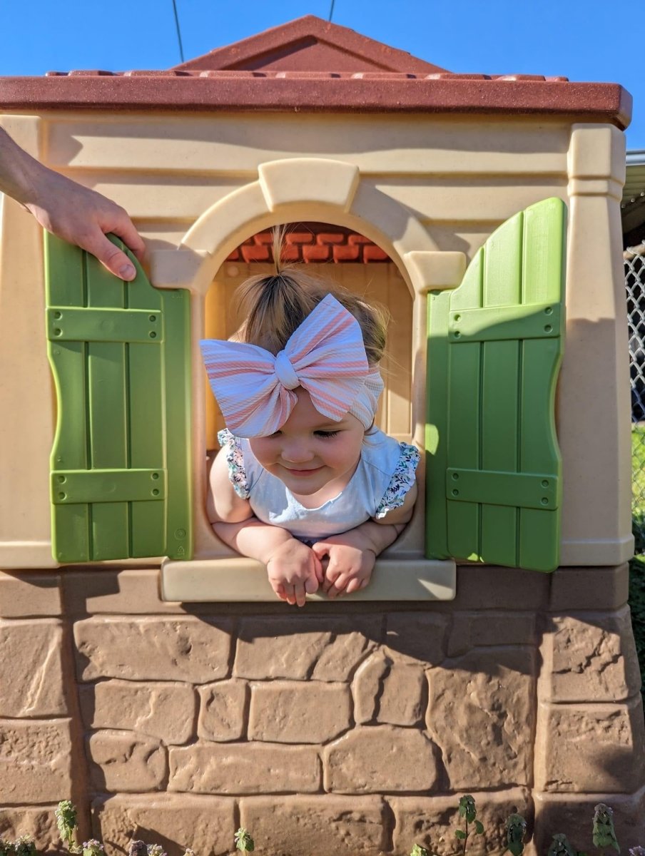 Peach Stripes Head Wrap - EmZo BowsHead wrap