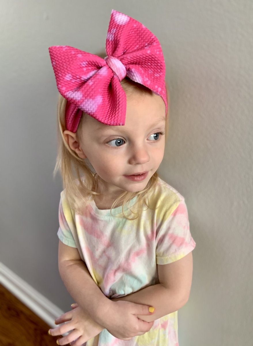 Pink Splatter Head Wrap - EmZo BowsHead wrap
