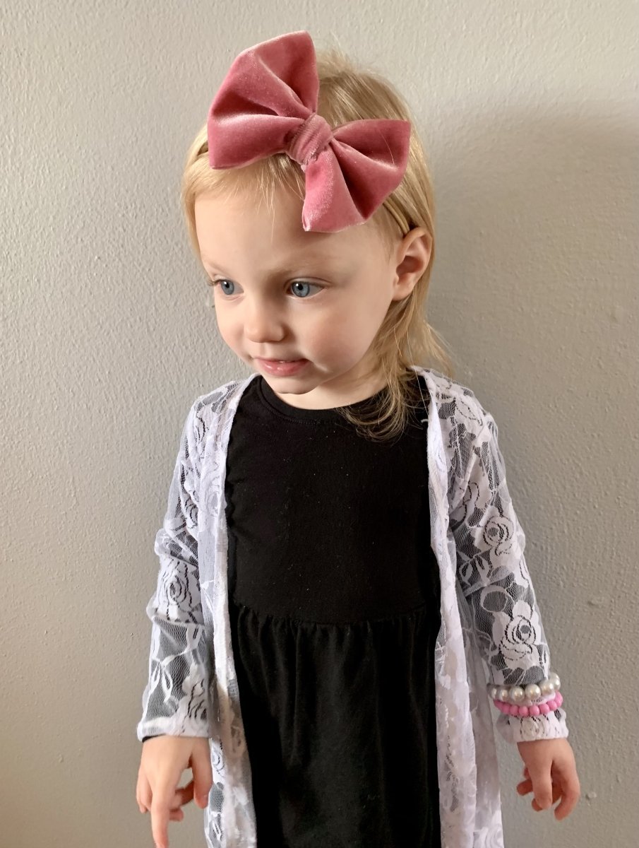Pink Velvet Bow - EmZo Bowsbow