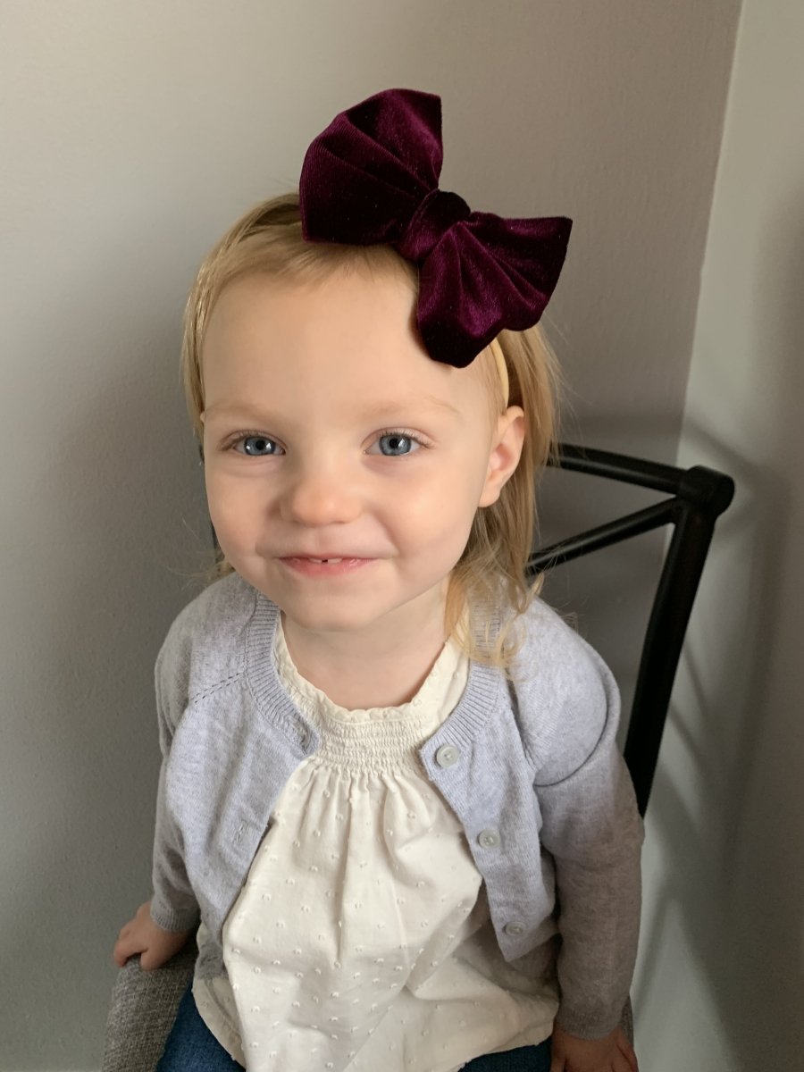 Plum Velvet Bow - EmZo Bowsbow