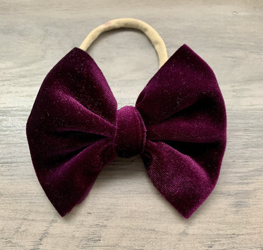 Plum Velvet Bow - EmZo Bowsbow