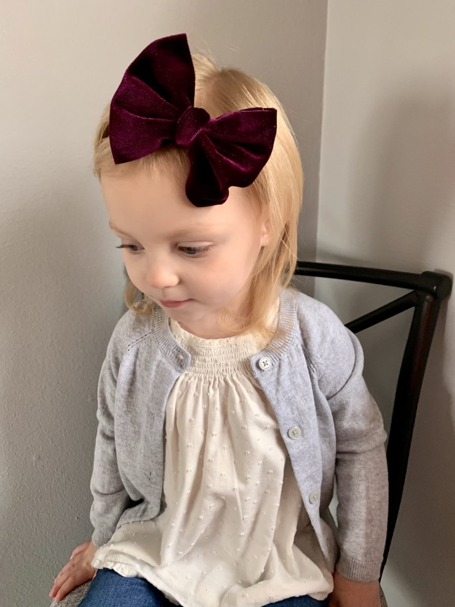 Plum Velvet Bow - EmZo Bowsbow