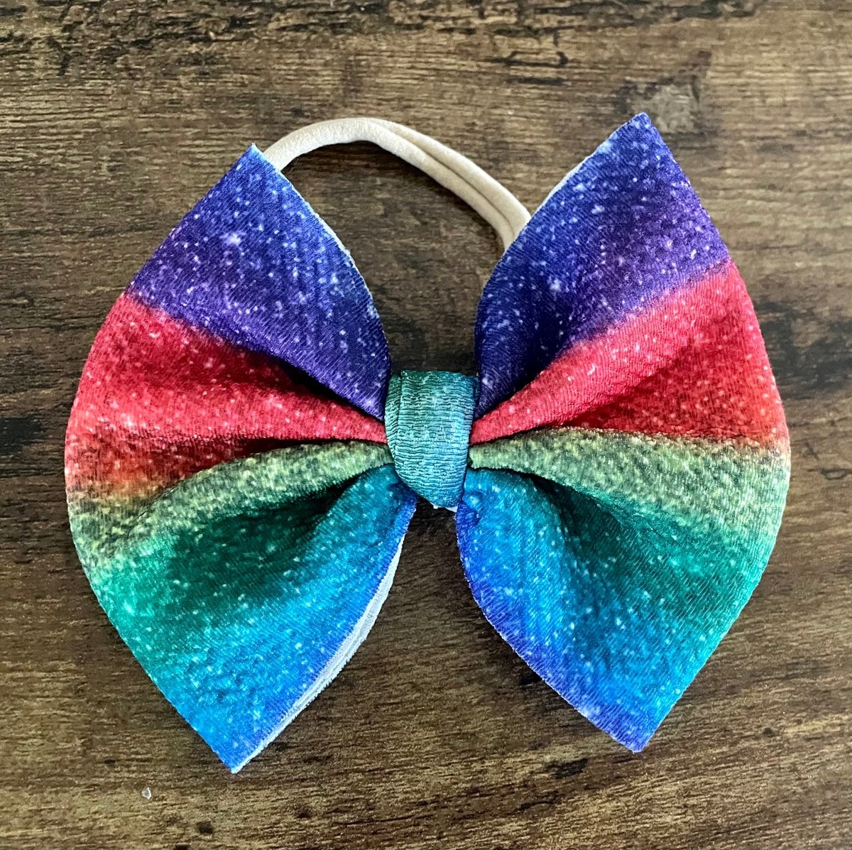Rainbow Glitter Big Bow - EmZo BowsBig Bow