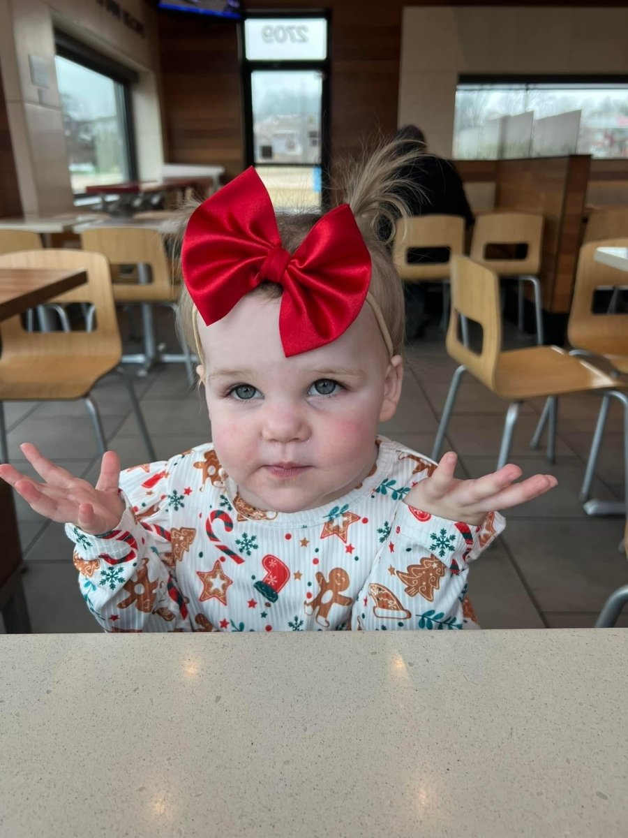 Red Satin Bow - EmZo Bowsbow
