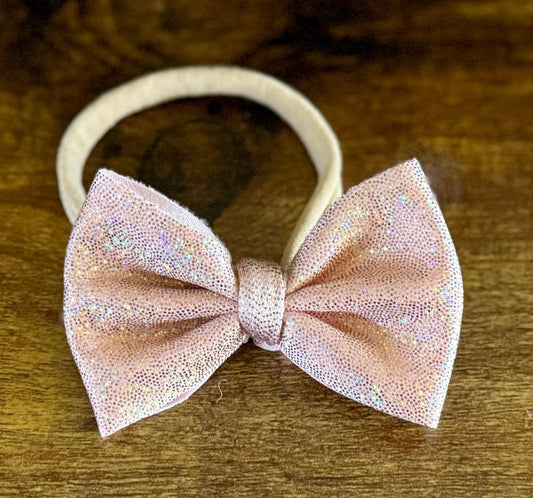 Rose Gold Shimmer Newborn Bow - EmZo Bowsnewborn bow