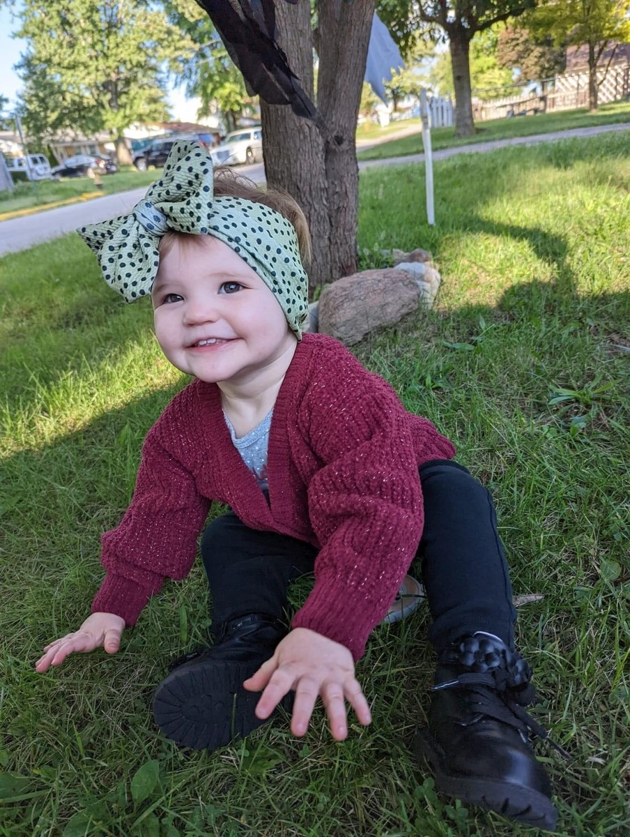 Sage Dots Head Wrap - EmZo BowsHead wrap