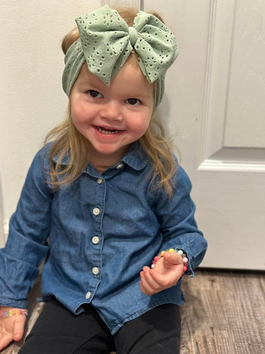 Sage Eyelet Head Wrap - EmZo BowsHead wrap