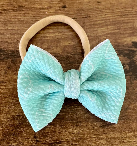 Seafoam Shells Newborn Bow - EmZo Bowsnewborn bow