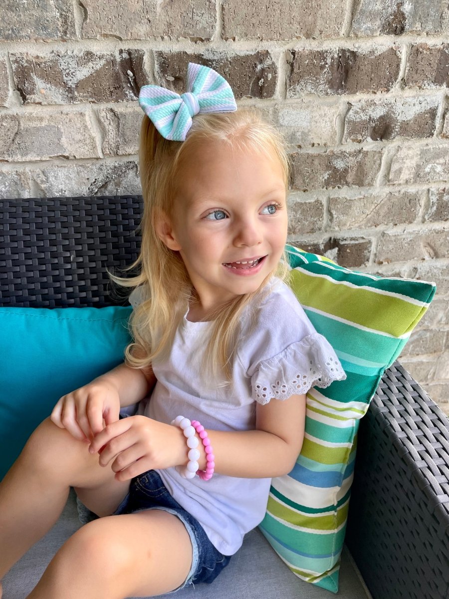 Seafoam Stripes Bow - EmZo Bowsbow