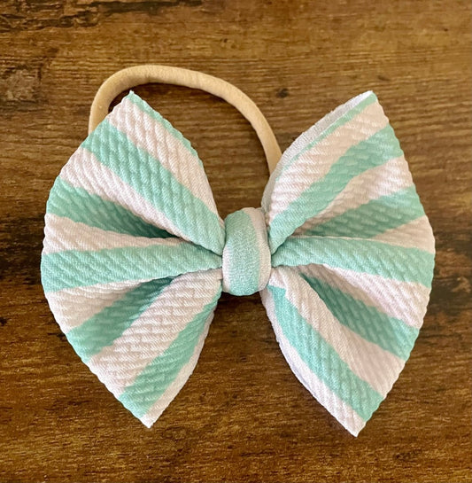 Seafoam Stripes Bow - EmZo Bowsbow