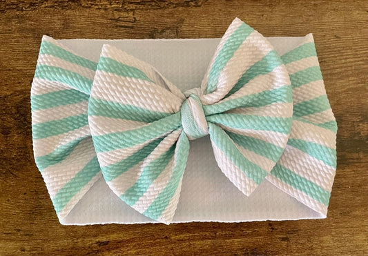 Seafoam Stripes Head Wrap - EmZo BowsHead wrap