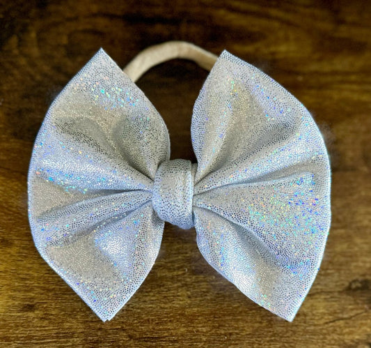 Silver Shimmer Big Bow - EmZo BowsBig Bow