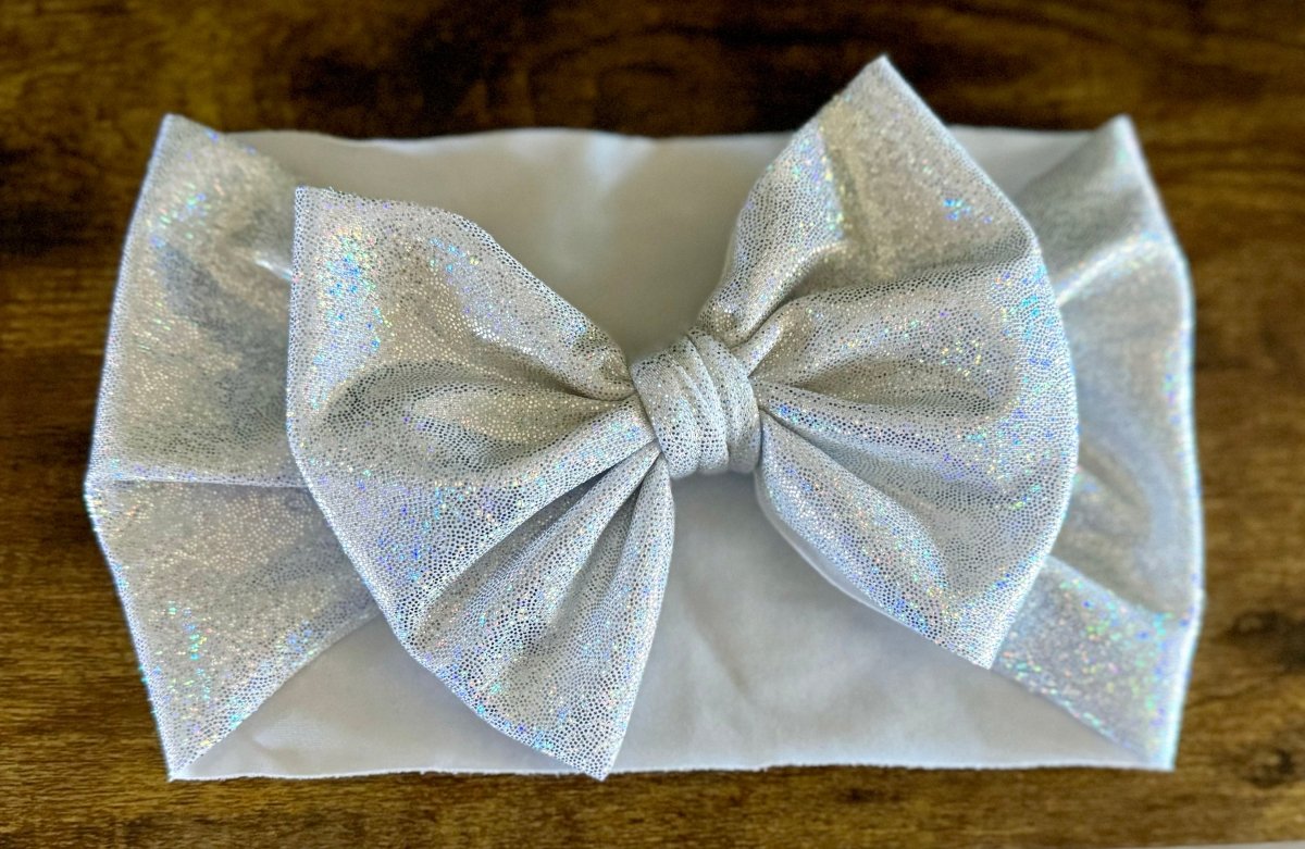 Silver Shimmer Head Wrap - EmZo BowsHead wrap