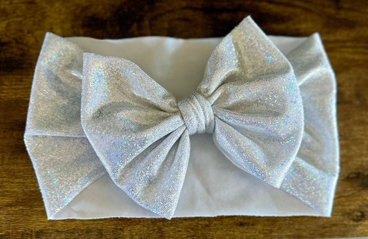 Silver Shimmer Head Wrap - EmZo BowsHead wrap