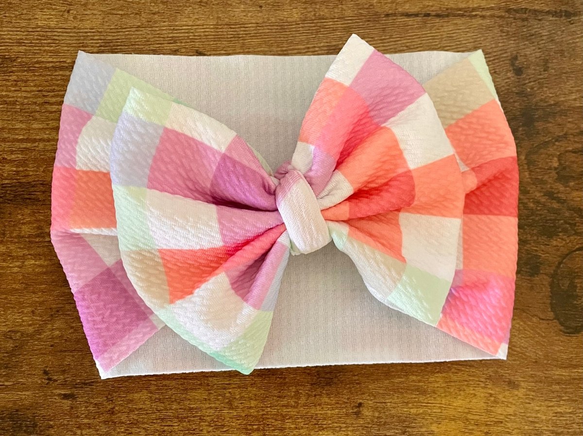 Spring Plaid Head Wrap - EmZo BowsHead wrap