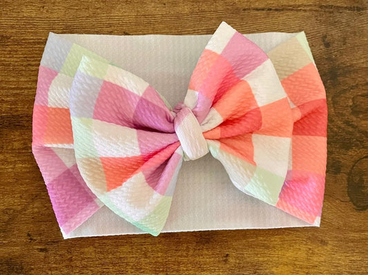 Spring Plaid Head Wrap - EmZo BowsHead wrap