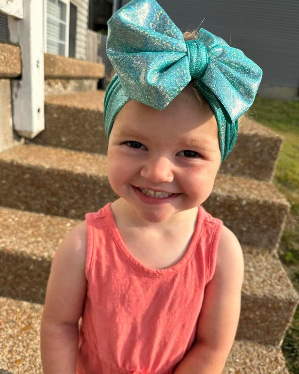 Turquoise Shimmer Head Wrap - EmZo BowsHead wrap