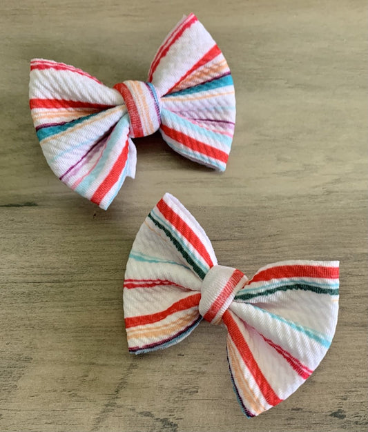 White with Stripes Dainty Set - EmZo Bowsdainty