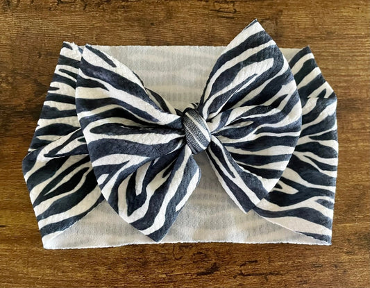 Zebra Head Wrap - EmZo BowsHead wrap